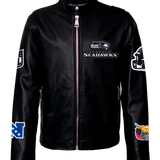 Seattle Seahawks Black Leather Zip-Up Jacket Black