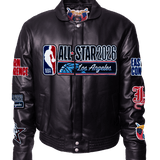 All-Star 2026 Black Leather Puffer Jacket Black