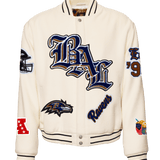 Baltimore Ravens Old English Wool Varsity Jacket-White