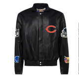 Chicago Bears Full Leather Jacket Black