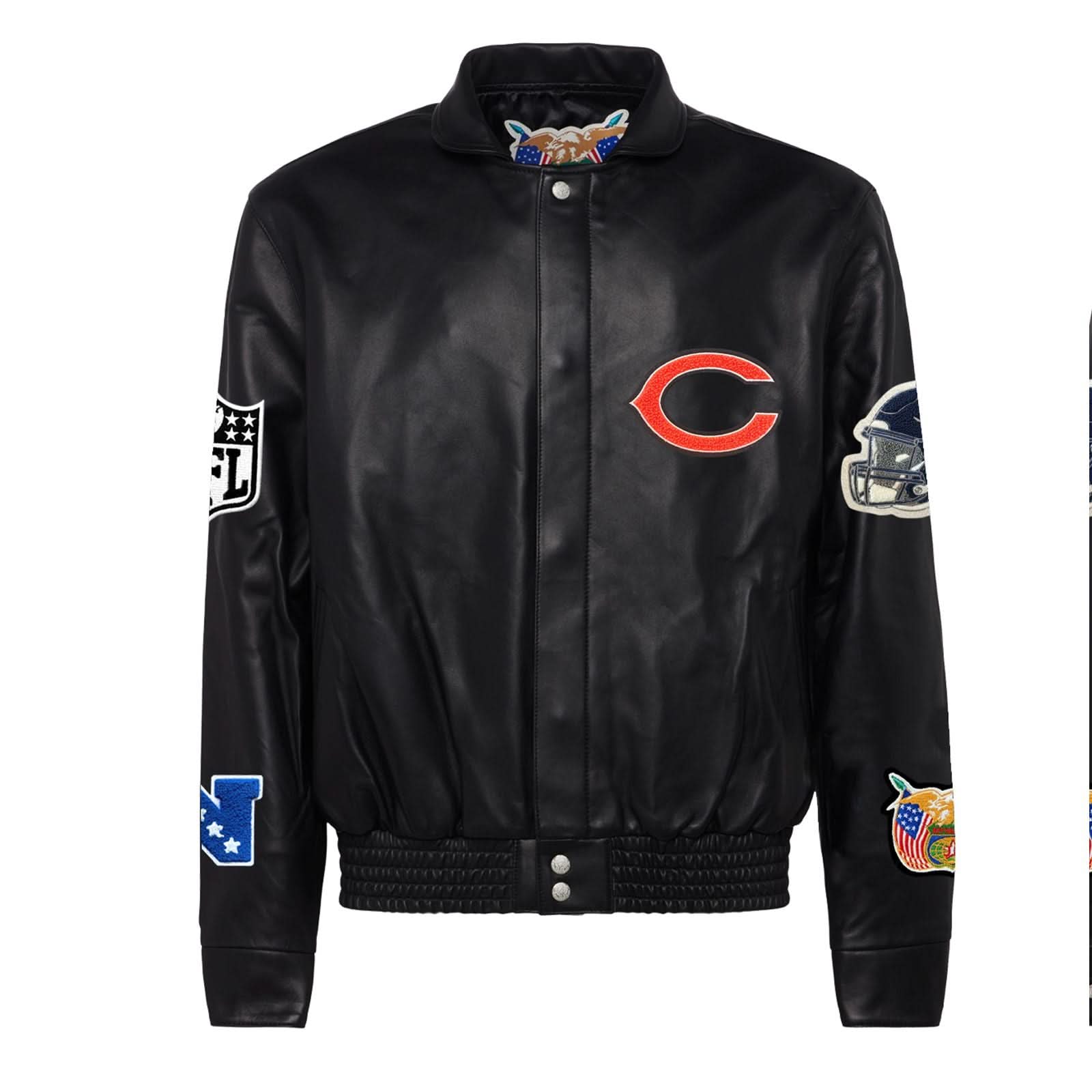 Chicago Bears Full Leather Jacket Black