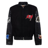 Tampa Bay Buccaneers Wool & Leather Varsity Jacket Black/Black