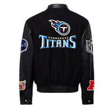 Tennessee Titans Wool & Leather Varsity Jacket Black/Black