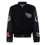 Tennessee Titans Wool & Leather Varsity Jacket Black/Black