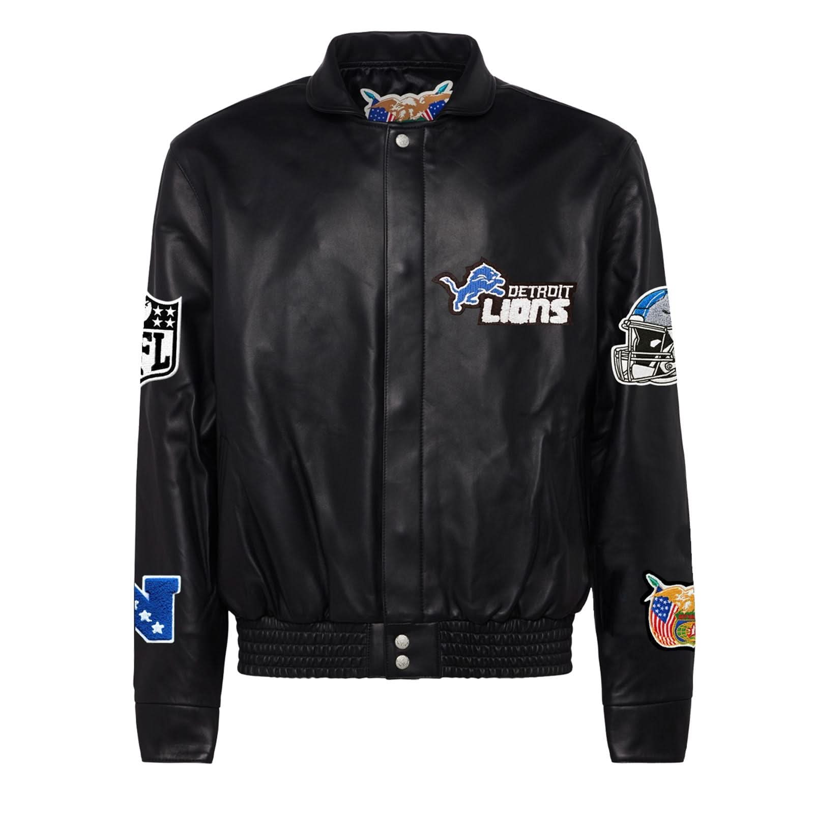 Detroit Lions Full Leather Jacket Black