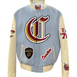 Cleveland Cavaliers Wool & Leather Old English Varsity Jacket Baby Blue