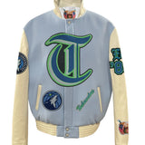 Minnesota Timberwolves Wool & Leather Varsity Jacket Baby Blue
