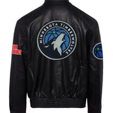Minnesota Timberwolves Full Leather Jacket Black
