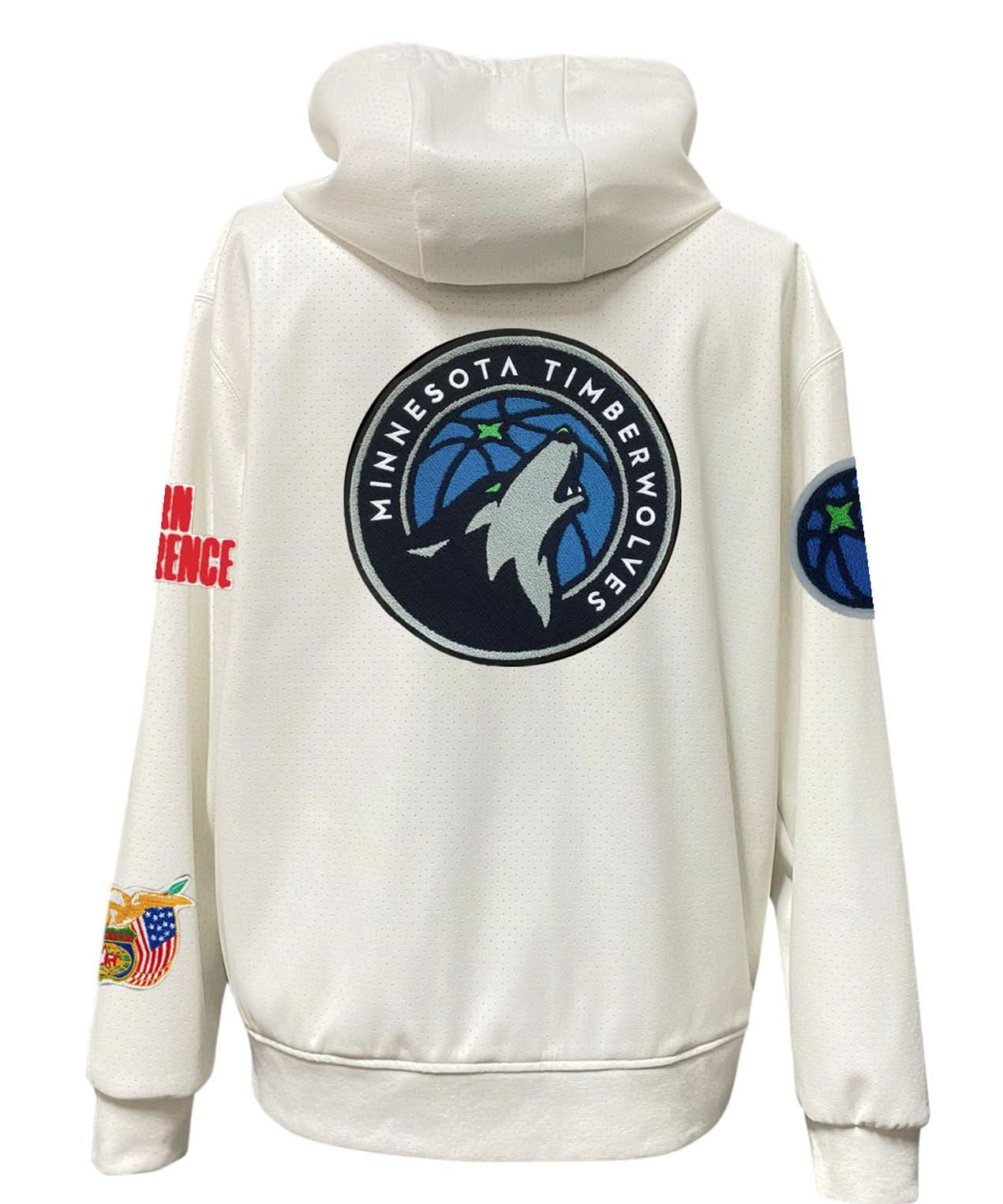 Minnesota Timberwolves Lightweight Vegan Zip-Up Hooded Jacket White