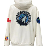 Minnesota Timberwolves Lightweight Vegan Zip-Up Hooded Jacket White