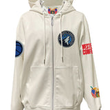 Minnesota Timberwolves Lightweight Vegan Zip-Up Hooded Jacket White