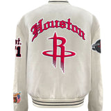 Houston Rockets Wool Old English Jacket White
