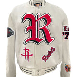 Houston Rockets Wool Old English Jacket White