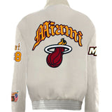 Miami Heat Wool & Leather Old English Varsity Jacket