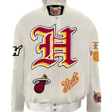 Miami Heat Wool & Leather Old English Varsity Jacket