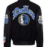 Dallas Mavericks Wool & Leather Old English Varsity Jacket