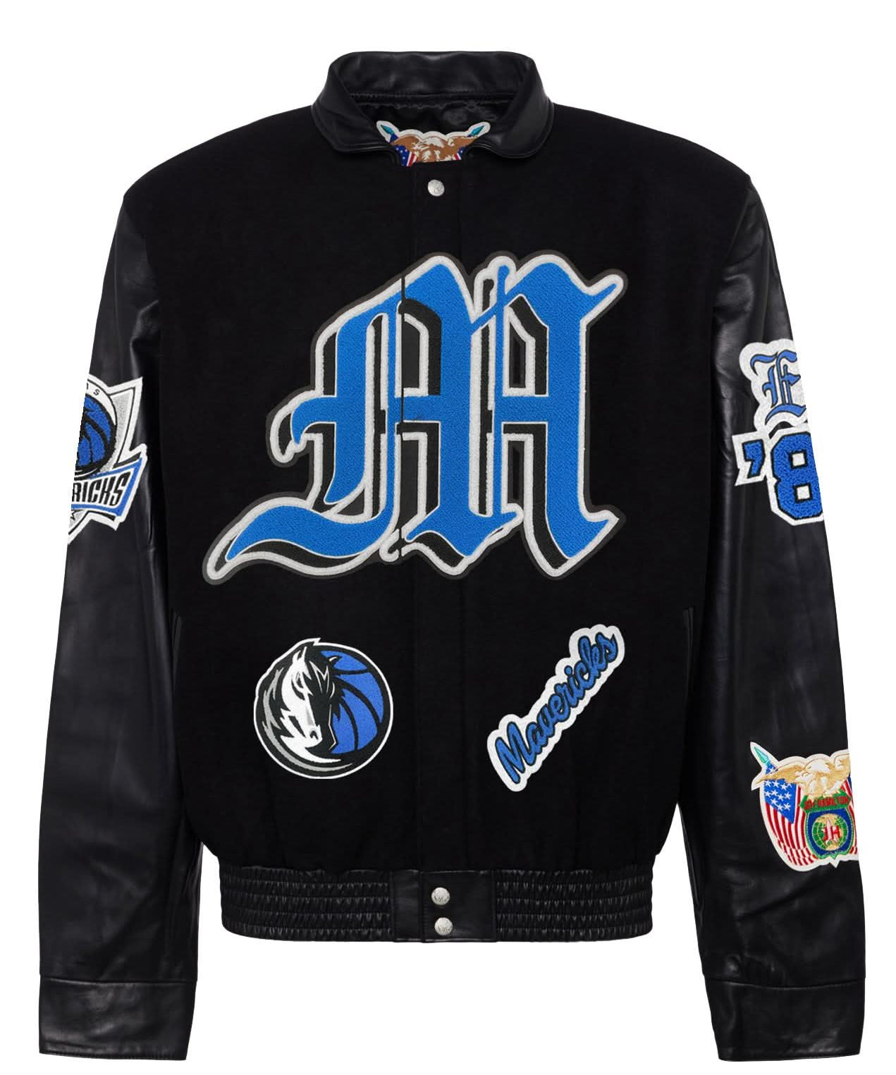 Dallas Mavericks Wool & Leather Old English Varsity Jacket