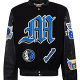 Dallas Mavericks Wool & Leather Old English Varsity Jacket