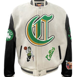 Boston Celtics Wool & Leather Old English Varsity Jacket