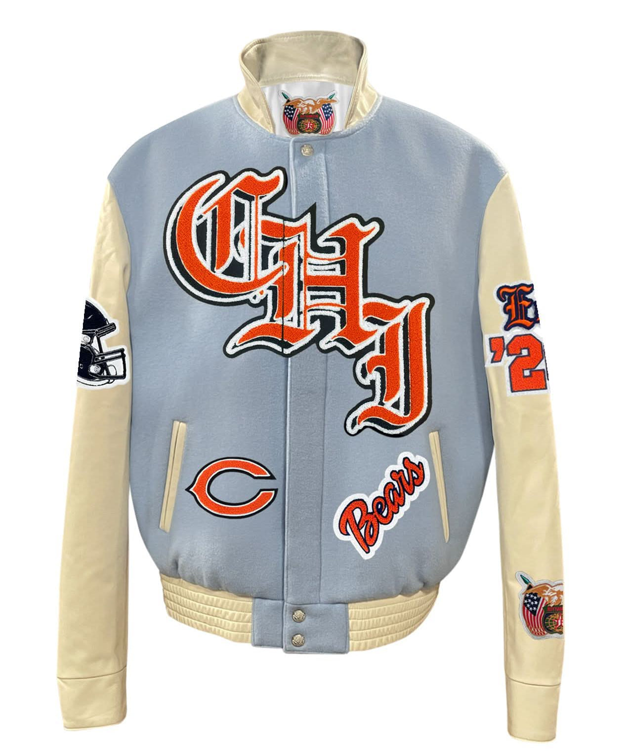 Chicago Bears Wool & Leather Old English Varsity Jacket