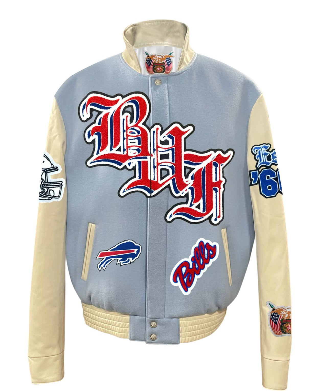 Buffalo Bills Wool & Leather Old English Varsity Jacket