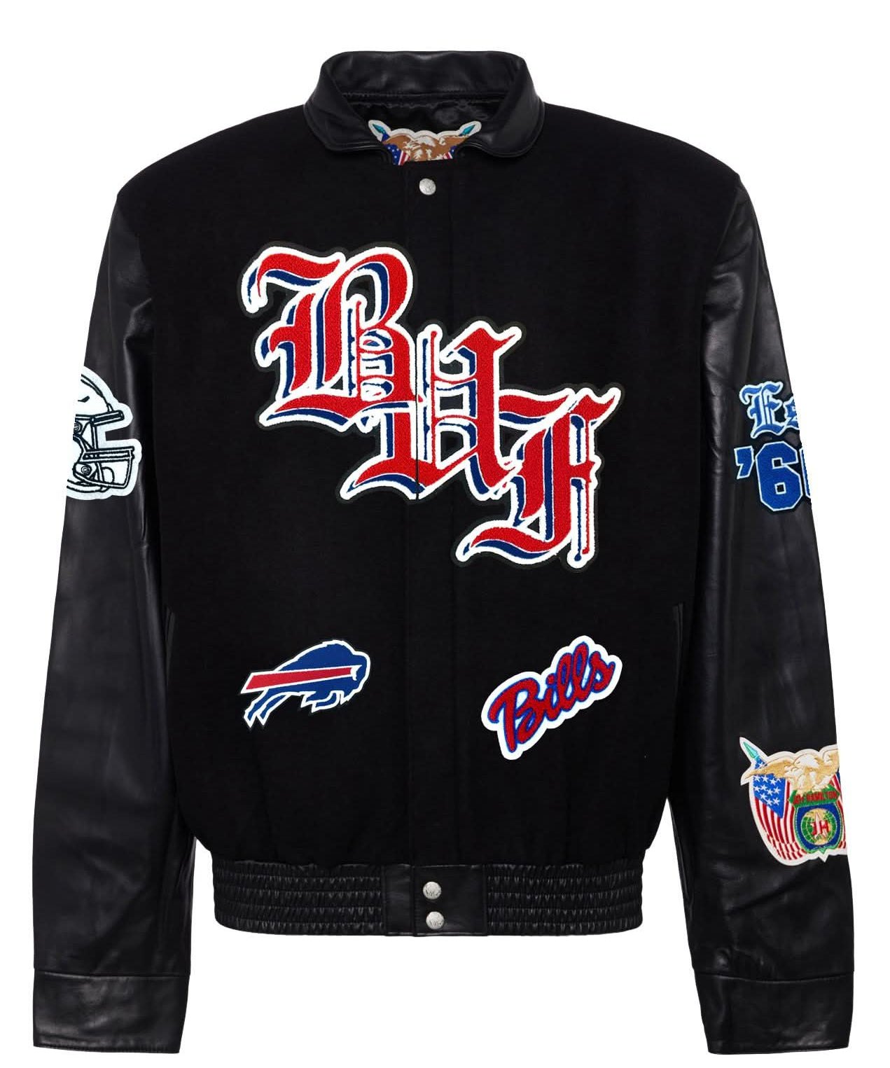 Buffalo Bills Wool & Leather Old English Varsity Jacket