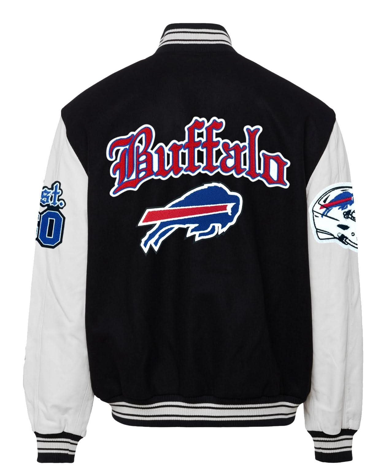 Buffalo Bills Wool & Leather Old English Varsity Jacket