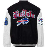 Buffalo Bills Wool & Leather Old English Varsity Jacket