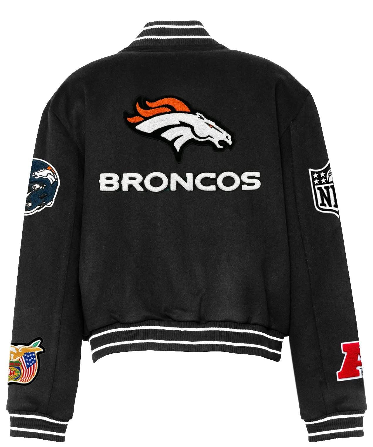 Denver Broncos Wool Varsity Jacket Black