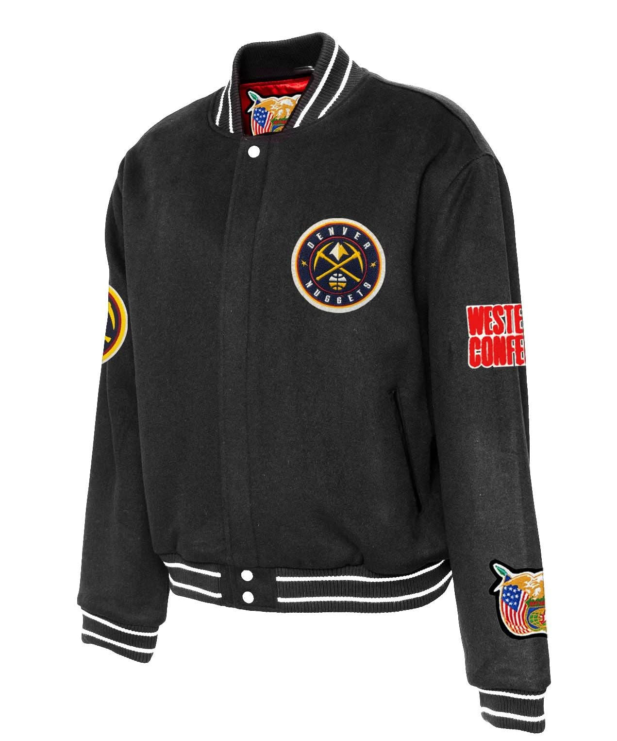 Denver Nuggets Wool Varsity Jacket Black