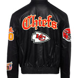Kansas City Chiefs Full Leather Old English Jacket Black