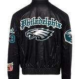 Philadelphia Eagles Full Leather Old English Jacket Black