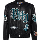 Philadelphia Eagles Full Leather Old English Jacket Black