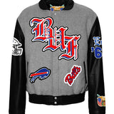 Buffalo Bills Wool & Leather Old English Varsity Jacket