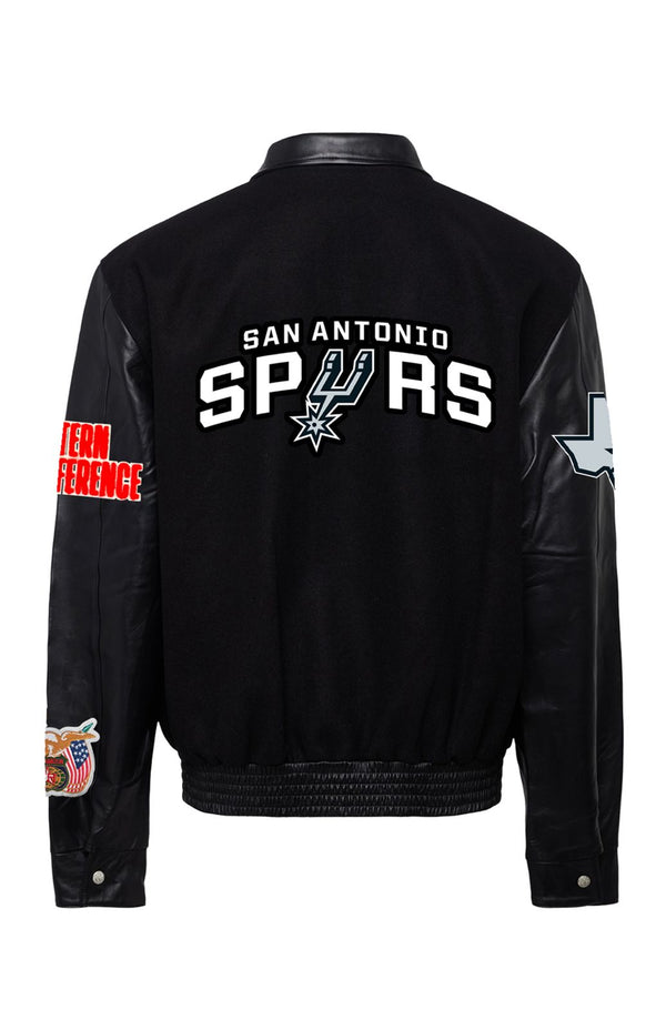 San Antonio Spurs Wool & Leather Jacket Black / Black
