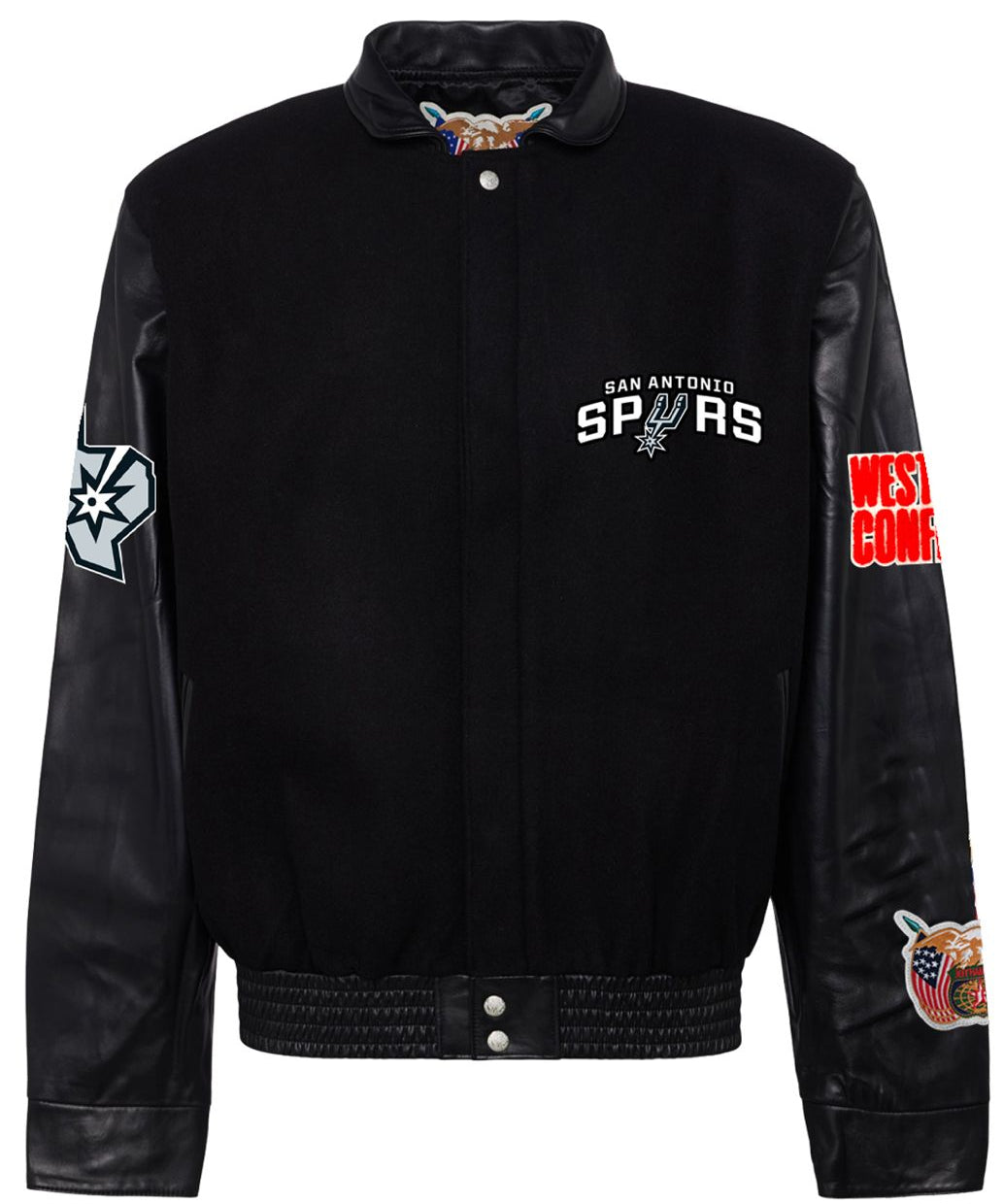 San Antonio Spurs Wool & Leather Jacket Black / Black