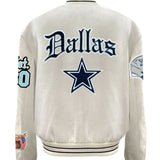 Dallas Cowboys Wool Old English Varsity Jacket White