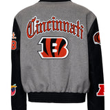 Cincinnati Bengals Wool & Leather Old English Varsity Jacket