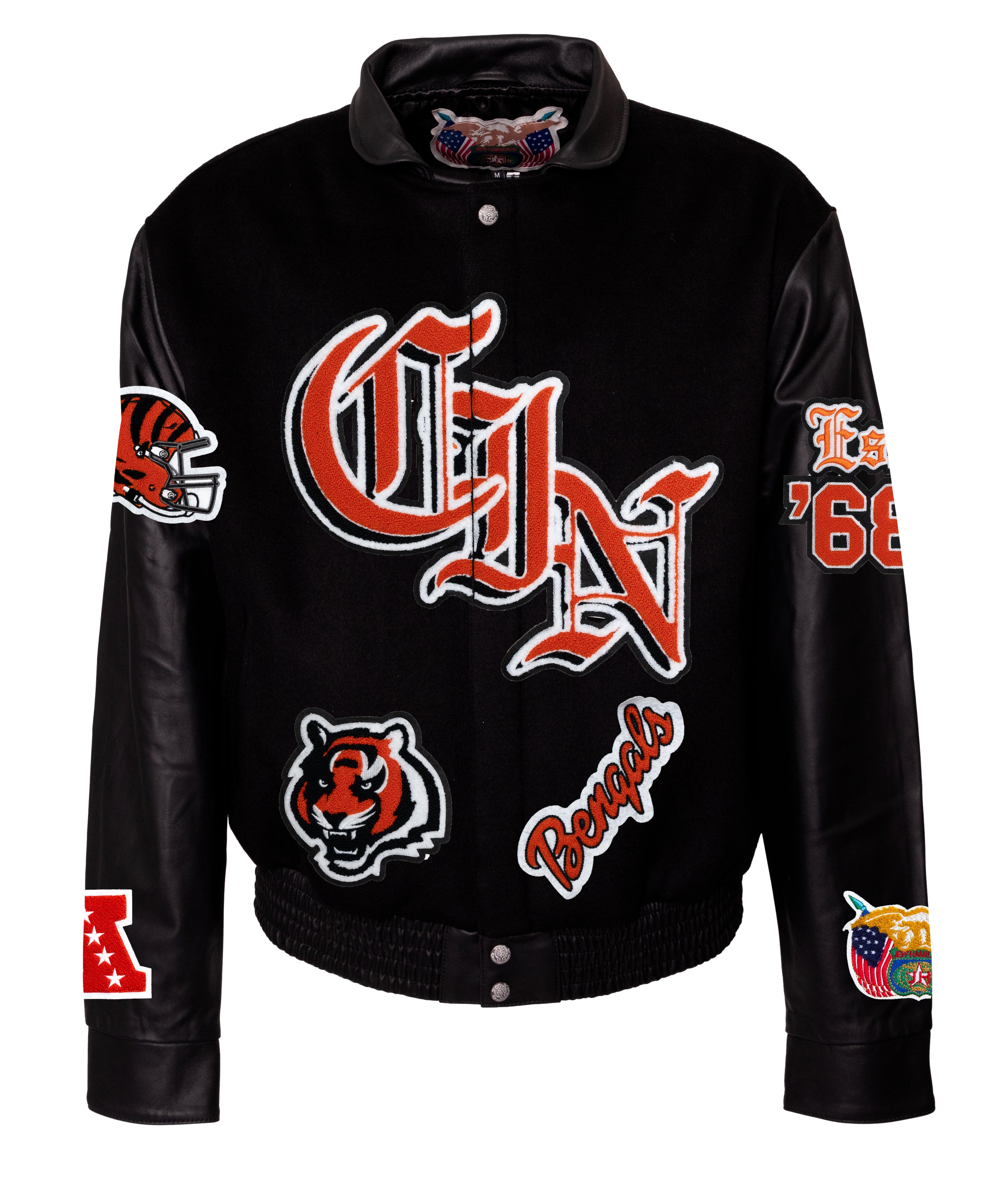 Cincinnati Bengals Wool & Leather Old English Varsity Jacket