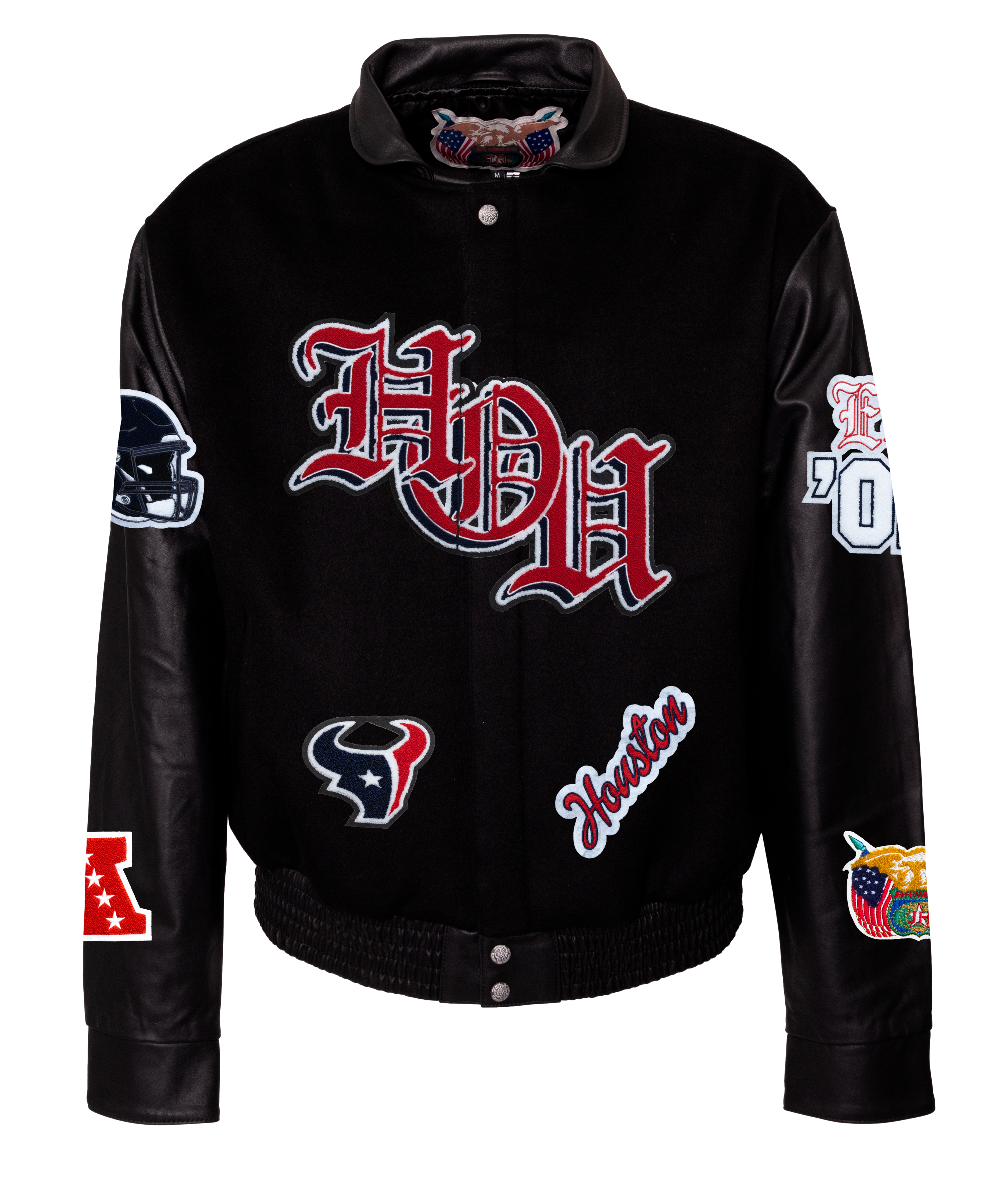 Houston Texans Wool & Leather Old English Varsity Jacket