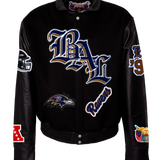 Baltimore Ravens Wool & Leather Old English Varsity Jacket