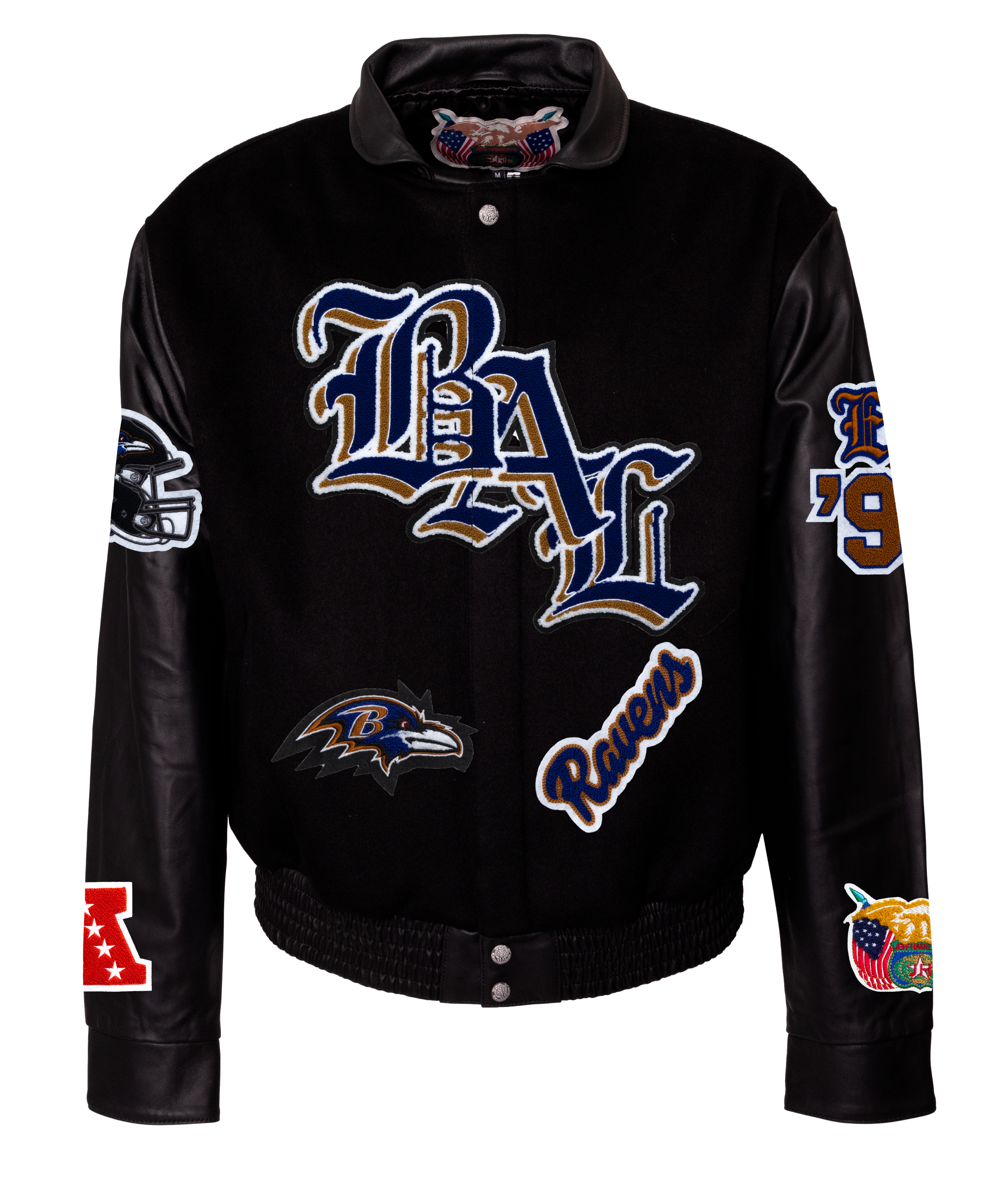 Baltimore Ravens Wool & Leather Old English Varsity Jacket