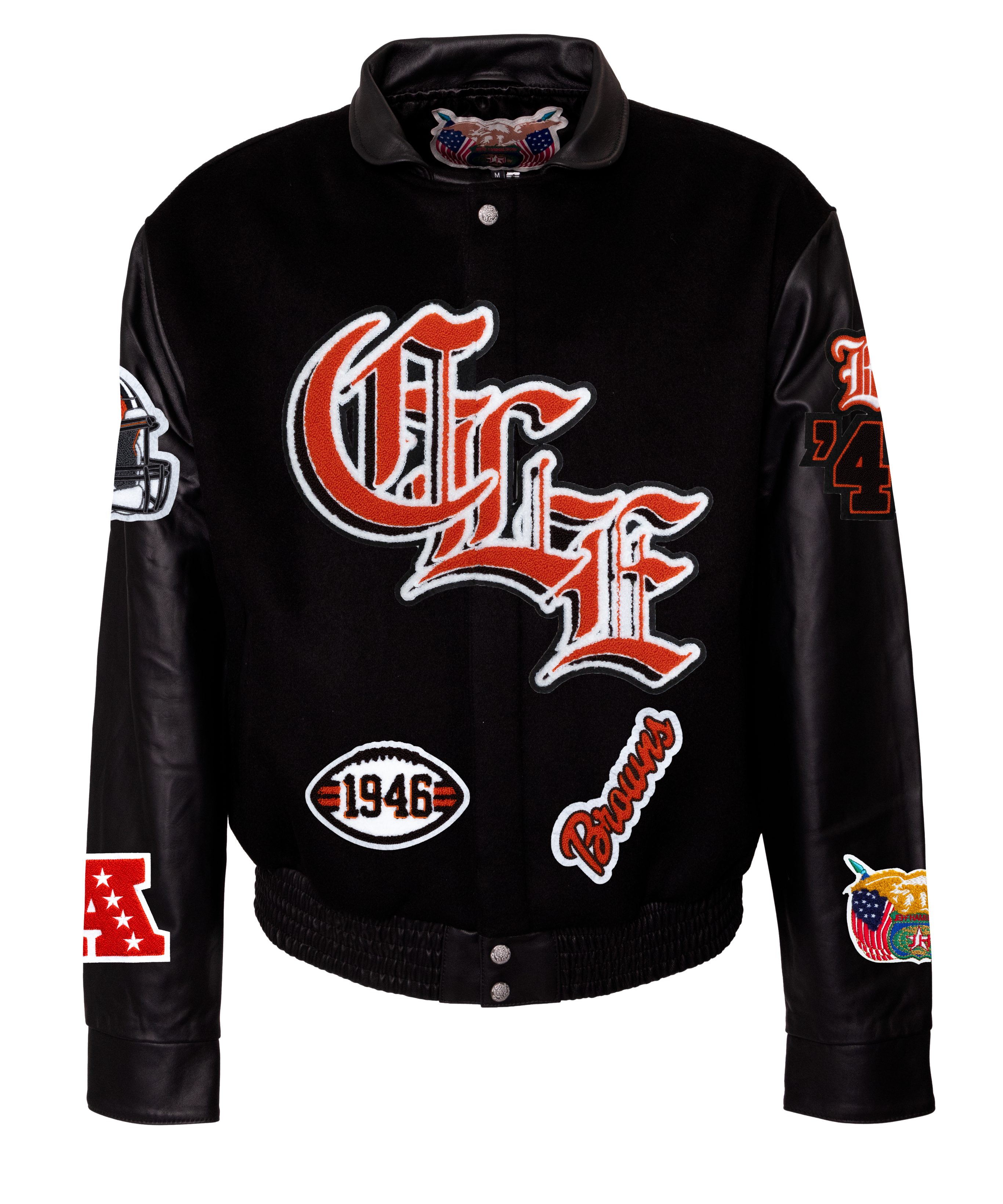 Cleveland Browns Wool & Leather Old English Varsity Jacket
