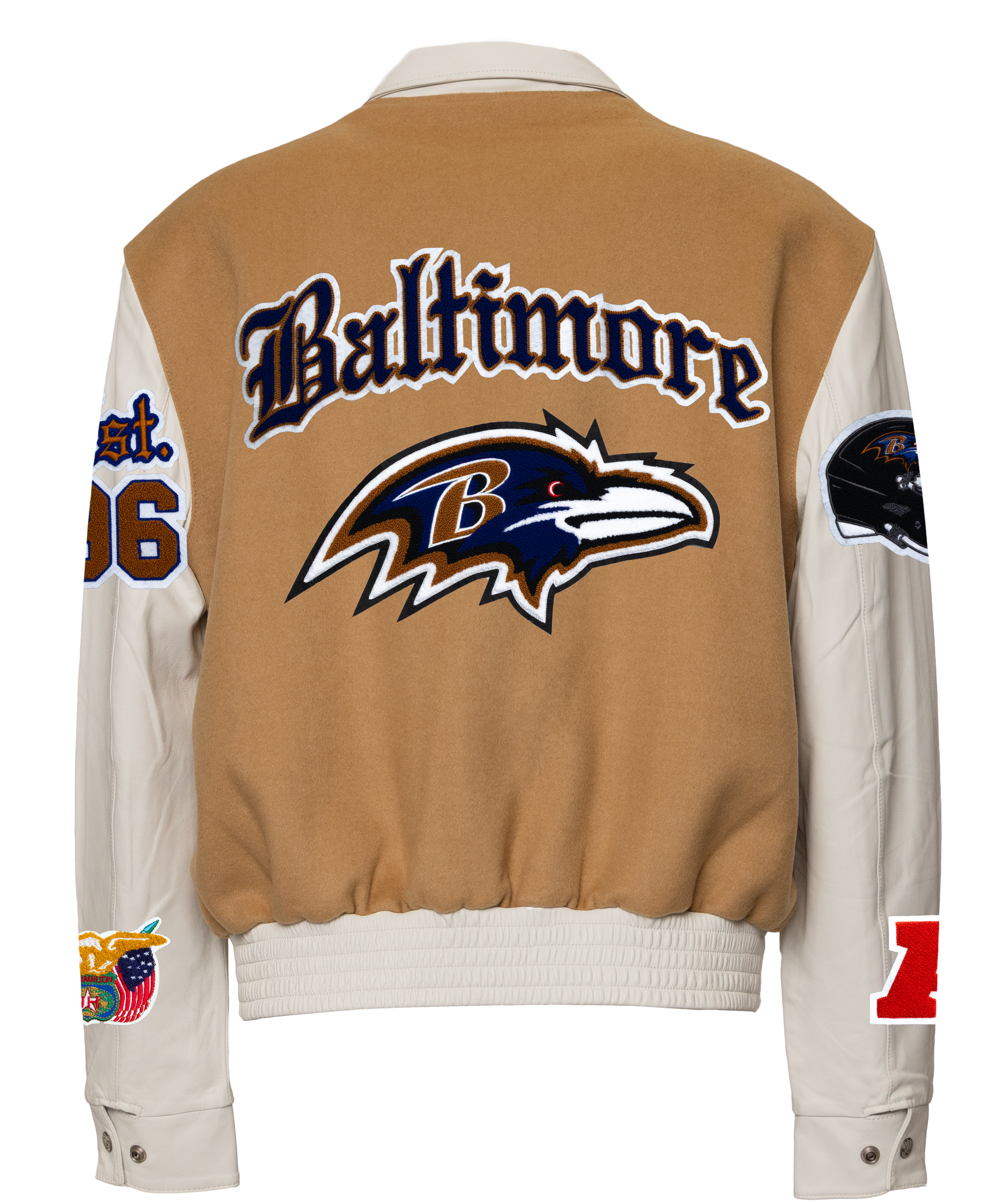 Baltimore Ravens Wool & Leather Old English Varsity Jacket
