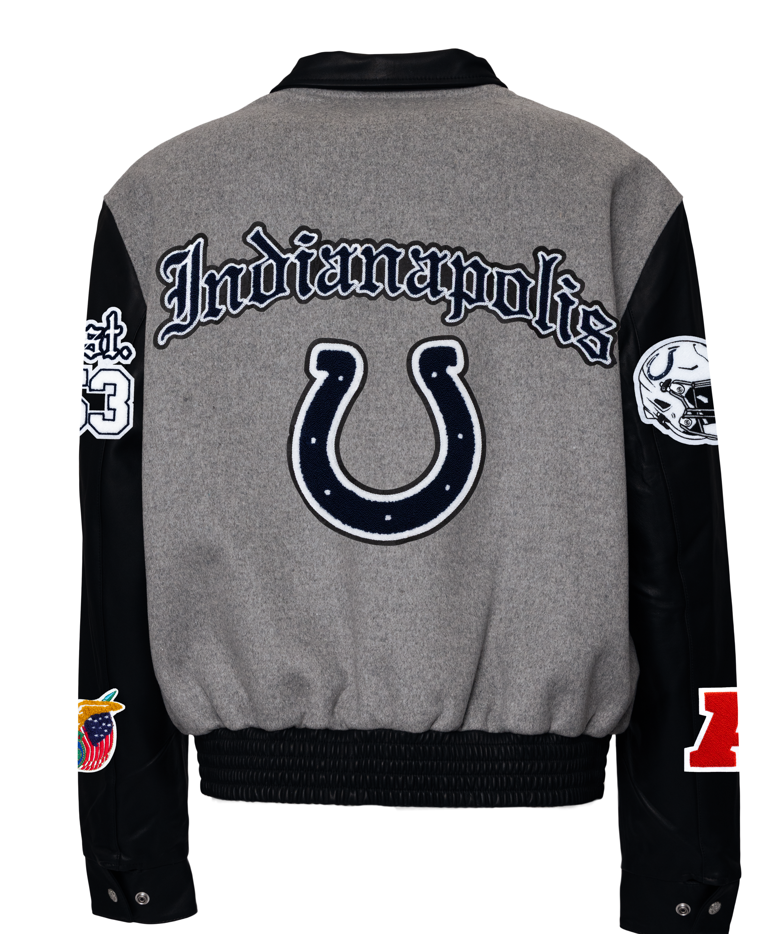 Indianapolis Colts Wool & Leather Old English Varsity Jacket