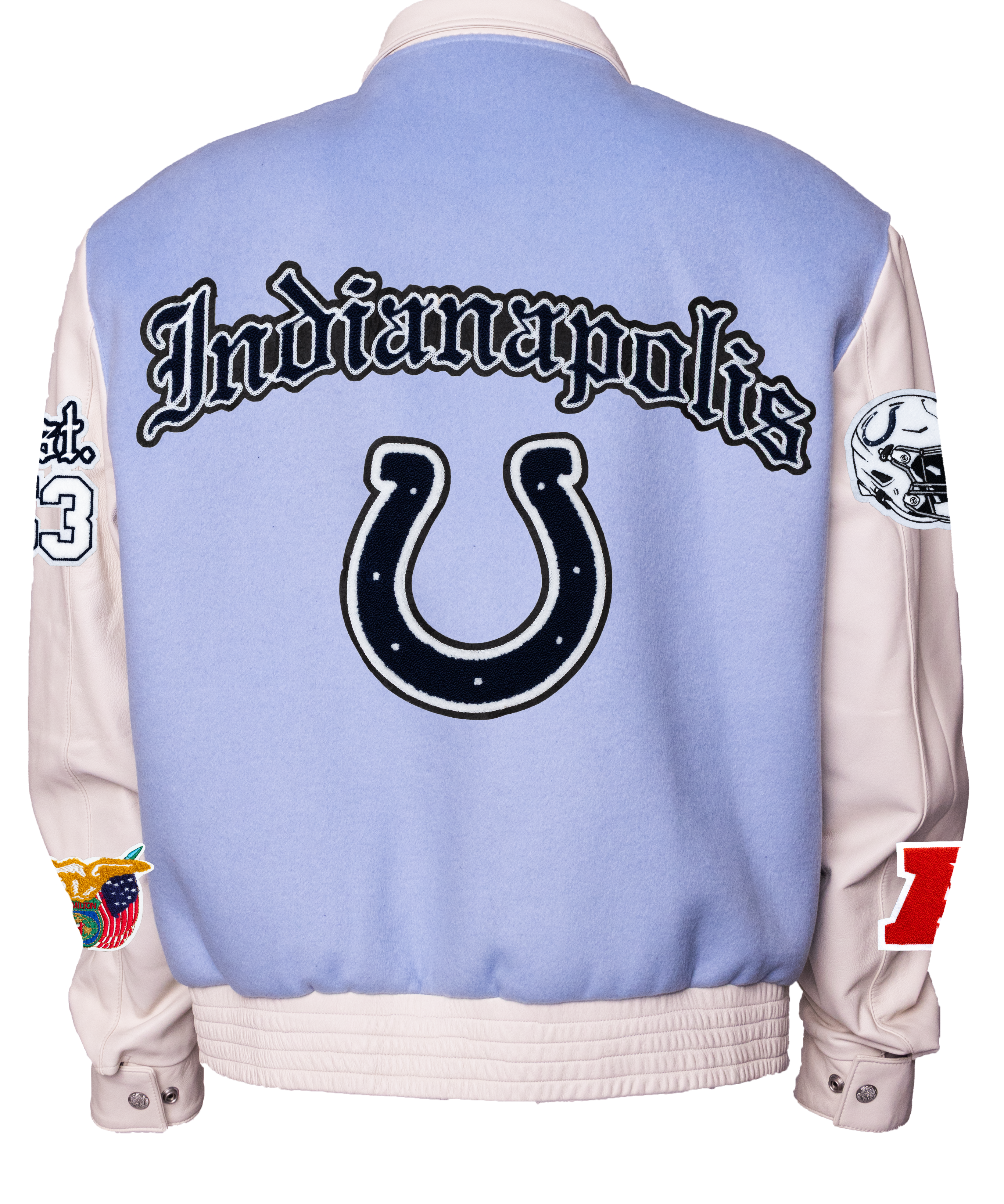 Indianapolis Colts Wool & Leather Old English Varsity Jacket