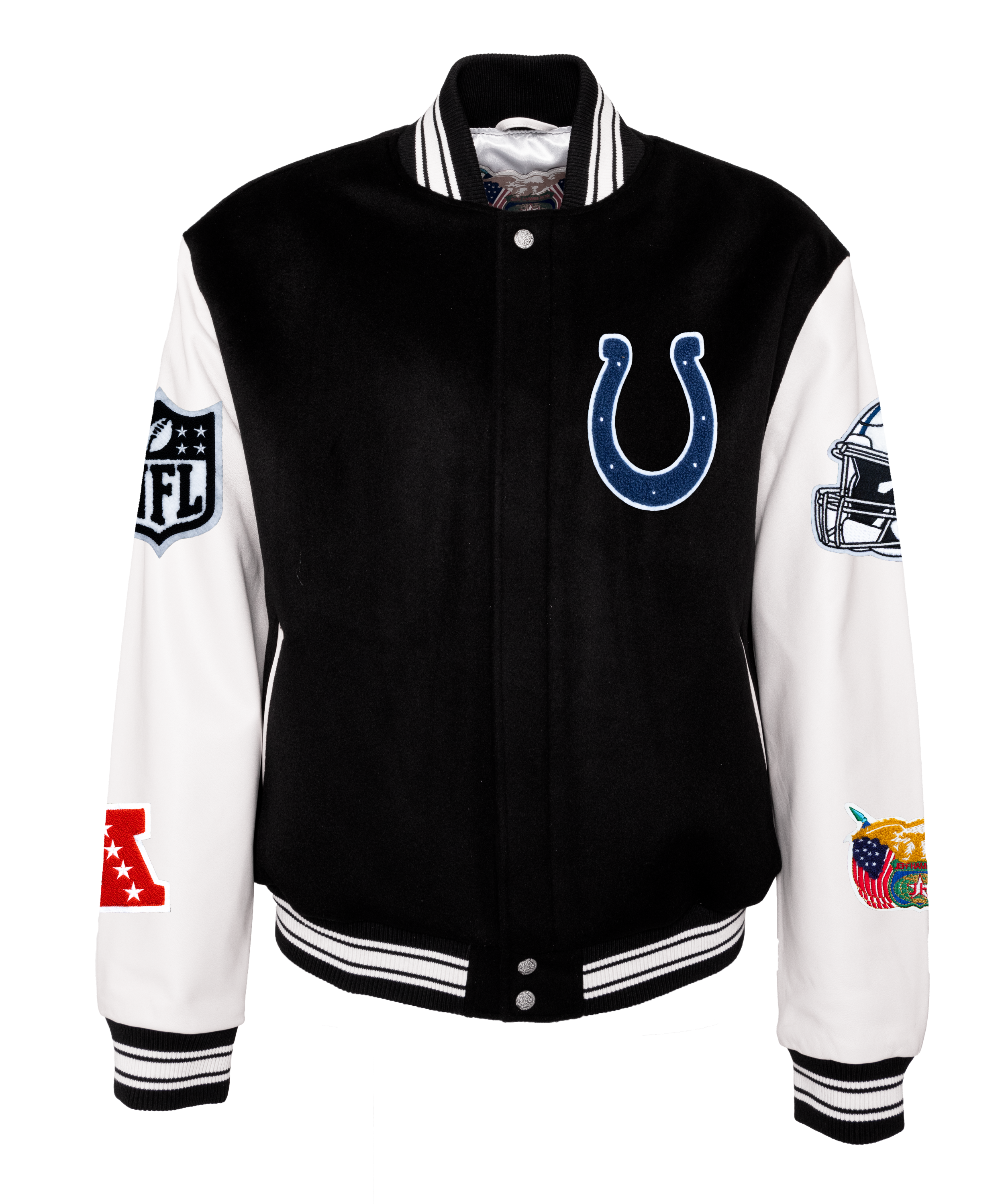 Indianapolis Colts Wool & Leather Varsity Jacket Black/White
