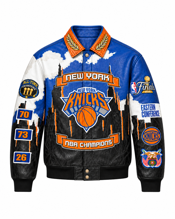 New York Knicks 2026 NBA Champions Italian lambskin Leather Jacket