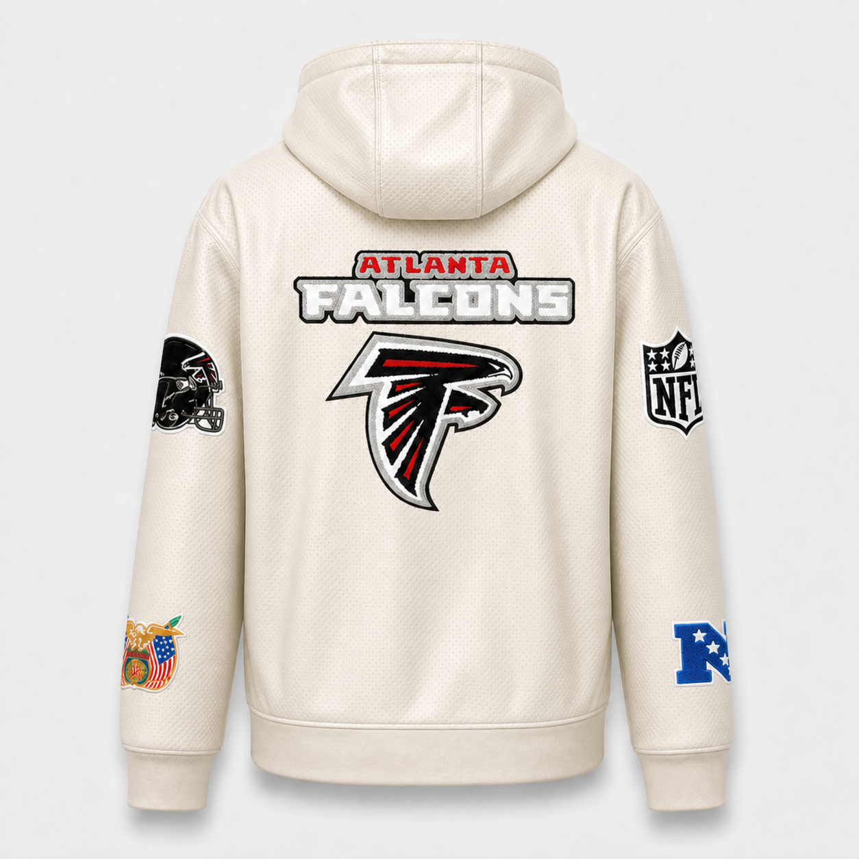 Atlanta Falcons Lightweight Vegan Zip-Up Hooded Jacket White