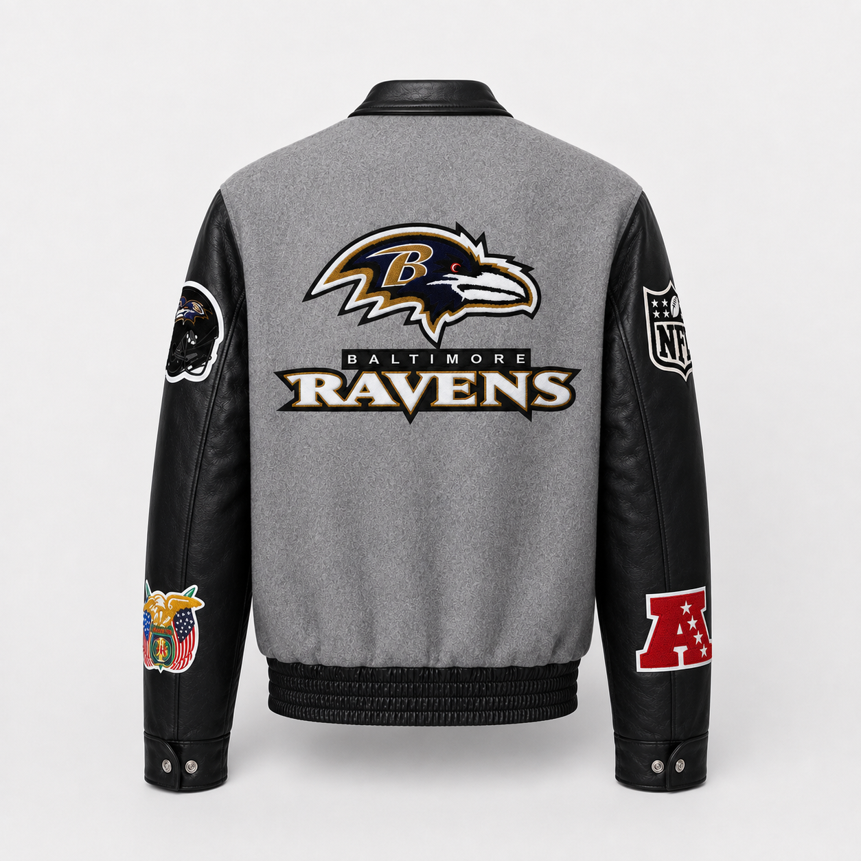 Baltimore Raven Wool & Leather Varsity Jacket